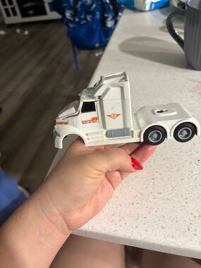 White Kids Toy Semi Truck - Durable Play Vehicle